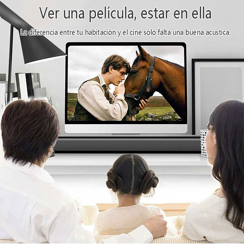 Barra De Sonido Bluetooth Recargable Bocina Negro 600mm