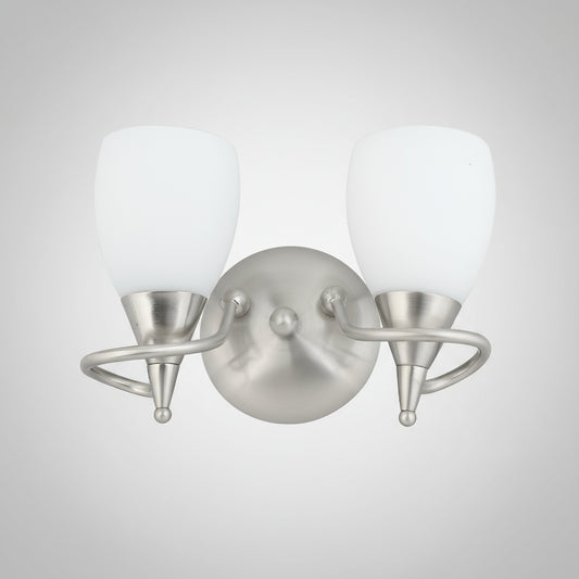 Lámpara Doble De Interior Con Cristal Y Acero Laiting Nom