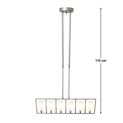 Lámpara Colgante Moderna de 6 Luces | Acabado Níquel / 308 HI TECH