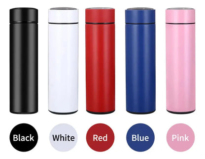 Termo dgital 500 ml color negro con grabado
