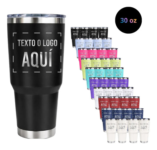 Termos tipo yeti 30 oz color negro con grabado