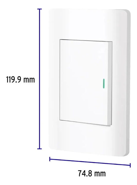 Placa De Metal 1 Apagador Sencillo Blanco 1 Via 1 Polo