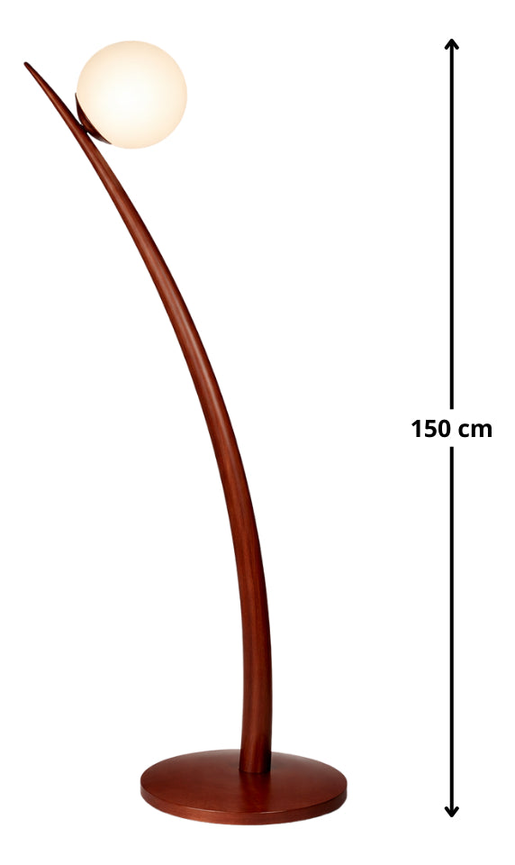 Lámpara De Pie Incandescente Led 150 Cm Base Madera