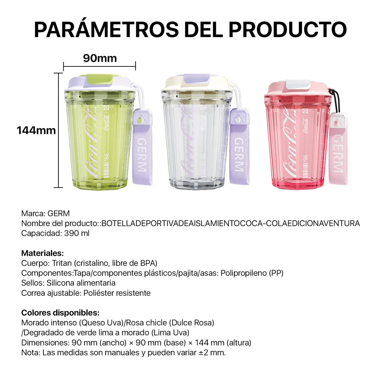 Vaso Botella Cool Trendy Edición Cocacola 390ml