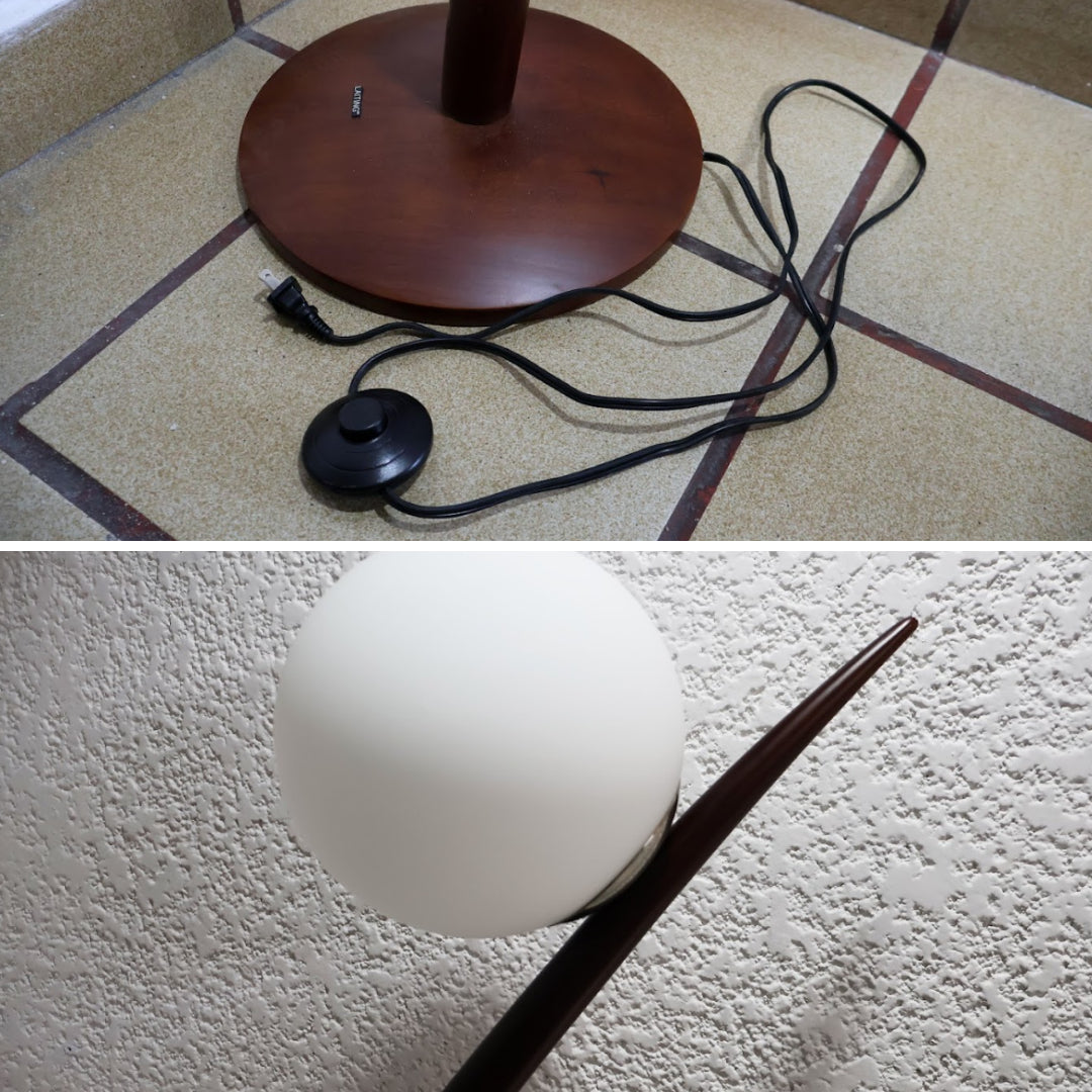 Lámpara De Pie Incandescente Led 150 Cm Base Madera