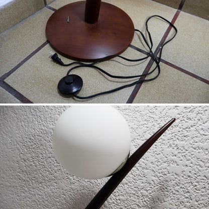 Lámpara De Pie Incandescente Led 150 Cm Base Madera