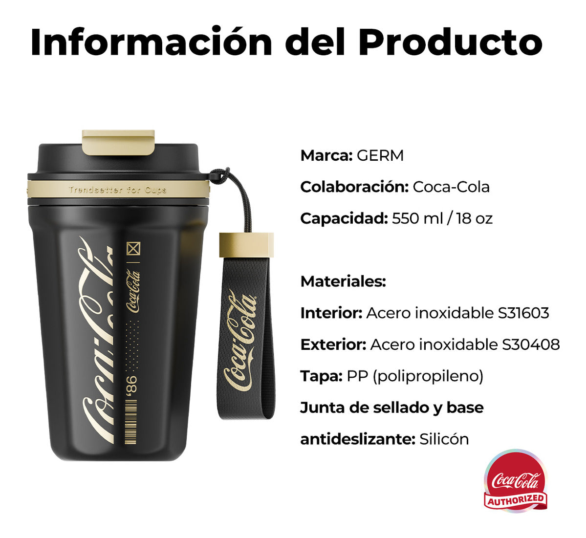 Vaso De Cafe Eidicion Coca-cola 550ml Acero Inoxidable
