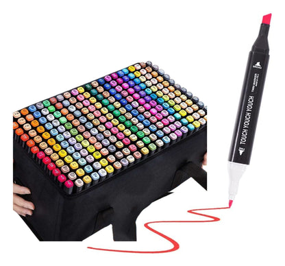 Plumones Doble Punta Pincel 262 Colores Con Estuche