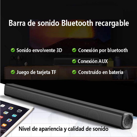 Barra De Sonido Bluetooth Recargable Bocina Negro 600mm