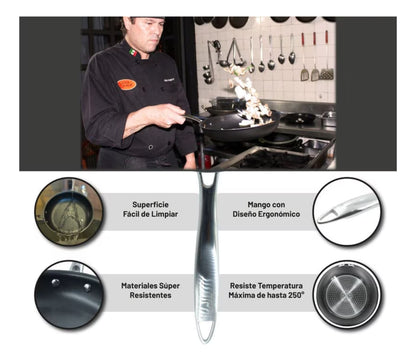 Sartén Antiadherente De Acero Inoxidable 25 Cm Teflón