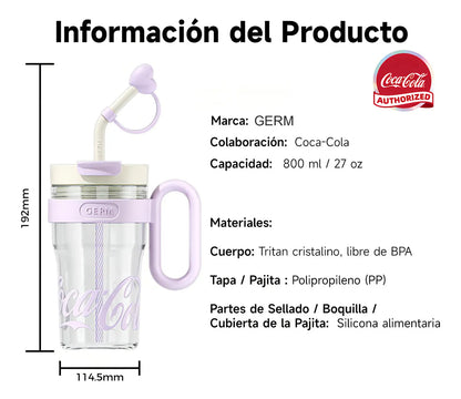 Vaso 800ml 27oz Vaso Popote Vaso Reutilizable Coca-cola