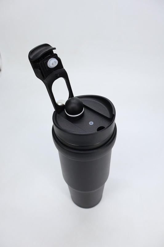 Termo acero inoxidable con agarradera 30 oz color negro mundial